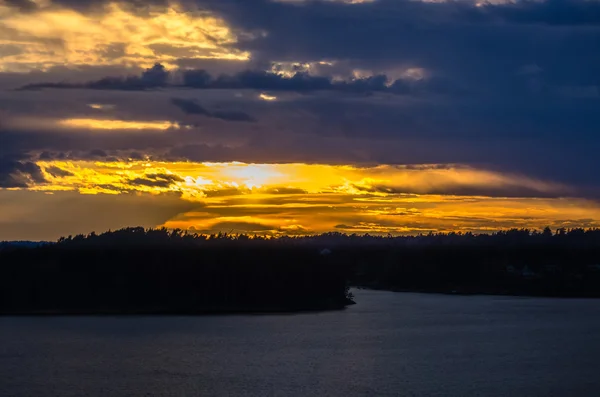 波罗的海上的日落景色 — 图库照片