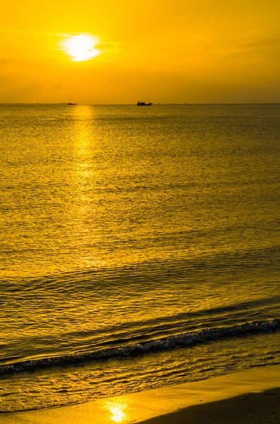 Vista Incrível Pôr Sol Mar Sul China Partir Baía Sanya — Fotografia de Stock