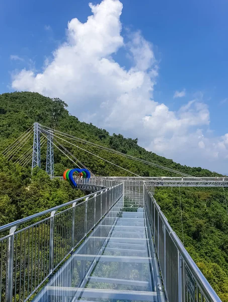 Panorama Vista Aérea Ponte Vidro Parque Zona Turismo Cultural Floresta — Fotografia de Stock