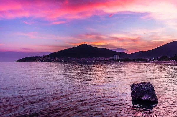 Tampilan Sunset pada Budva — Stok Foto