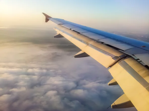 飛行機からの夕景 — ストック写真