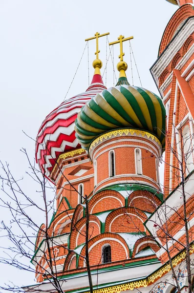 Moskova, Rusya'nın kışın St. Basil Katedrali — Stok fotoğraf