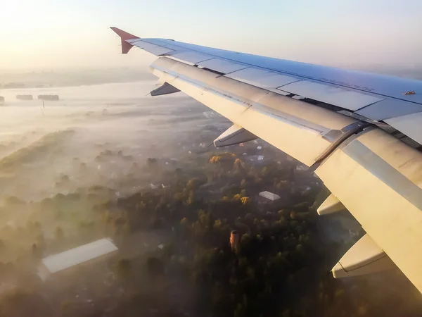 飛行機からの夕景 — ストック写真