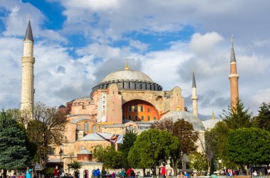 Aya Sofya tapınakta Istanbul görünümü