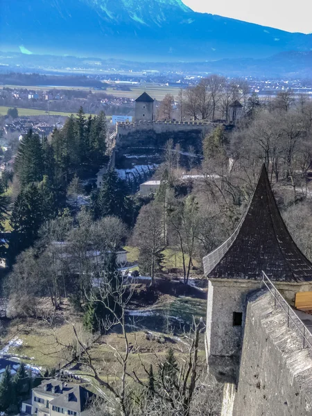 Klessheim Kalesi kış, Salzburg city üzerinde Üstten Görünüm — Stok fotoğraf