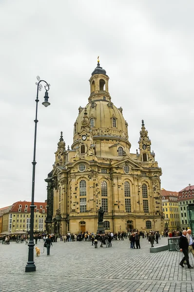 Frauenkirche Tapınağı Dresden, Almanya — Stok fotoğraf