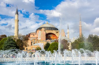 Aya Sofya tapınakta Istanbul görünümü