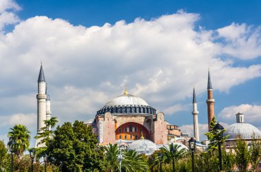 Aya Sofya tapınakta Istanbul görünümü