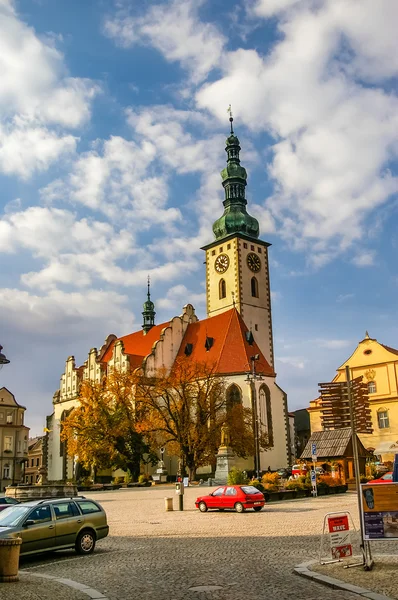 Staré město panorama centrální náměstí v táboře, Česká republika — Stock fotografie