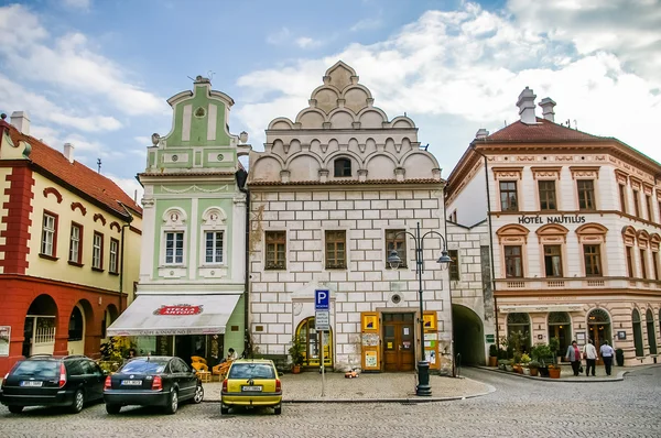 Stare Miasto centrum placu panorama w Tábor, Czech Republic — Zdjęcie stockowe