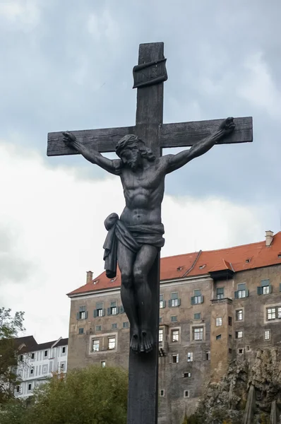 Jesus Kristus-statue i Cesky Krumlov – stockfoto