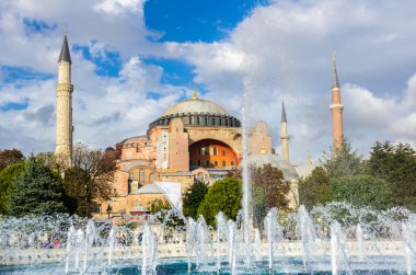 Aya Sofya tapınakta Istanbul görünümü