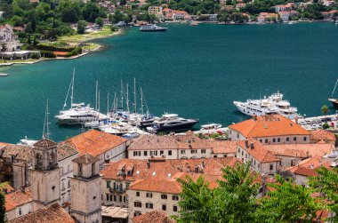 Kotor şehir ve bay Üstten Görünüm