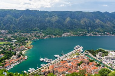 Kotor şehir ve bay Üstten Görünüm