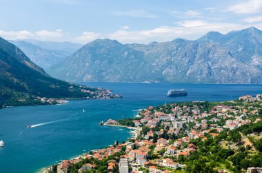Kotor şehir ve bay Üstten Görünüm