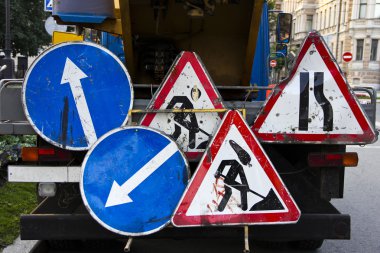 yol işaretleri, nöbet sonrası, yol çalışmaları