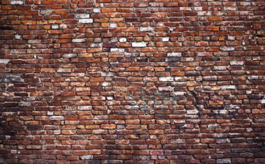 Eski grunge tuğla duvar arka plan bazı boya ve grafiti ile kaplı