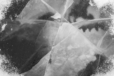 Göl su kış kar ile açık havada buz doku