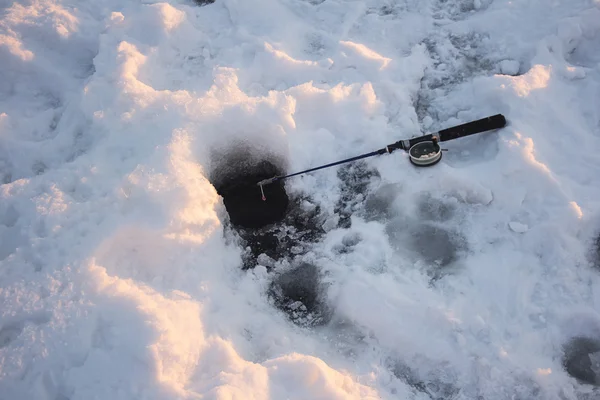 Ice-hole and fishing rod for winter fishing