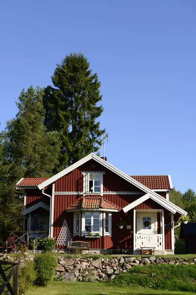 Swedish red little cottage — Stock Photo, Image