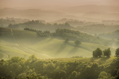 sabah erken Toskana, kırsal, İtalya