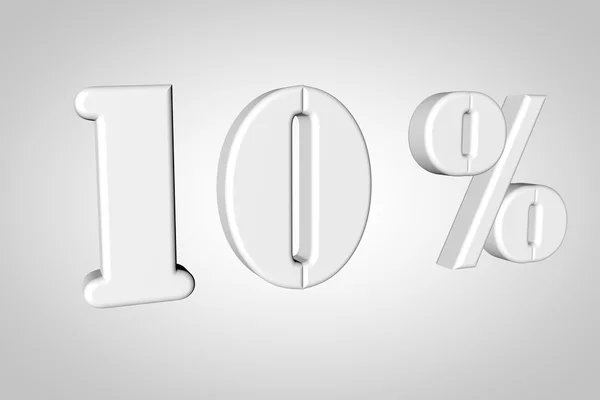 3D white text 10% — Stock fotografie