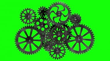 Metal dişli mekanizması döner