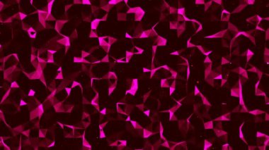 Uzayda yüksek çözünürlüklü bilgisayar oluşturma biçiminde hareket eden üçgenler ile soyut video arkaplanı