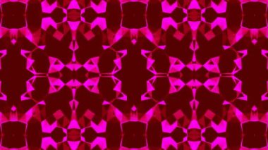 Soyut video arkaplan bilgisayarı kaleydoskop biçiminde pembe geometrik bileşimi oluşturur