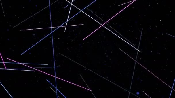 Abstract Computer Achtergrond Plons Bewegende Deeltjes Vorm Van Veelkleurige Rechthoeken — Stockvideo