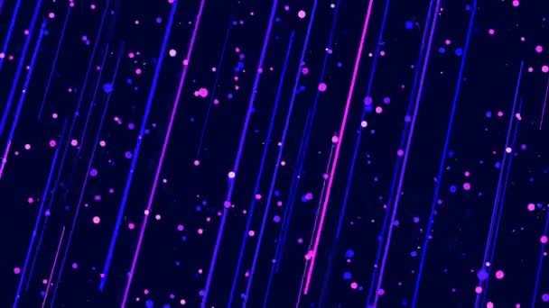 Fondo Abstracto Computadora Salpicadura Partículas Movimiento Forma Rectángulos Multicolores Círculos — Vídeos de Stock