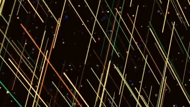 Abstrato Computador Fundo Respingo Partículas Movimento Forma Retângulos Multicoloridos Círculos — Vídeo de Stock
