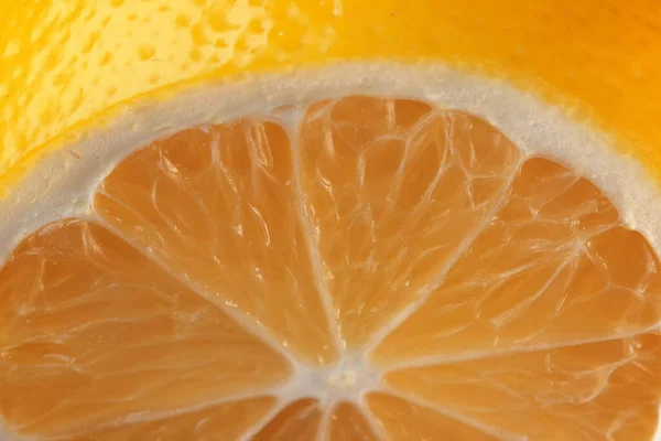 Zitrone Scheiben Geschnitten Nahaufnahme Zitrus Hintergrund Makrofotografie — Stockfoto