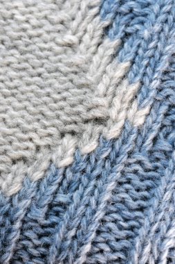 Tekstil desenli arka plan yakın çekim makro fotoğraf büyük makine örgü erkek yünlü süveter parçası