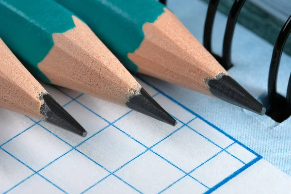 Illustration Symbolique Bureau Travail Scientifique Éducation Crayons Simples Sur Carnet — Photo