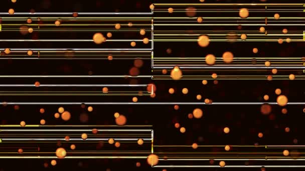 Абстрактный Компьютерный Видеоклип Отображаемый Движущимися Частицами Полосами Пространстве Красно Коричневых — стоковое видео