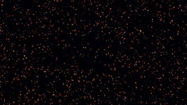 Video klip yuvarlak parçacıklar siyah zemin üzerinde büyük bir boşlukta yavaşça uçan