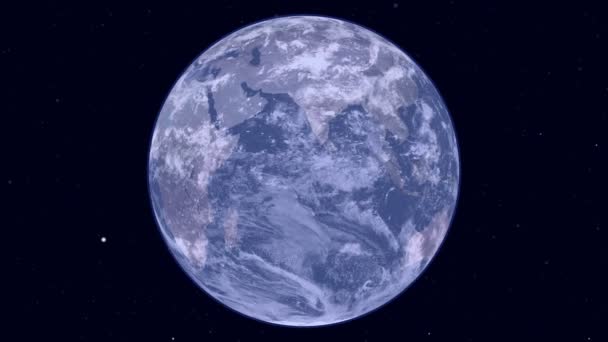 Bevezető Videó Képernyővédő Egy Forgó Földgömbbel Űrben Közelkép — Stock videók