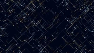 Gözlemci 4k video görüntüleme aracına doğru 90 derece düz kırık çizgilerle grafiksel soyut hareket arkaplanı