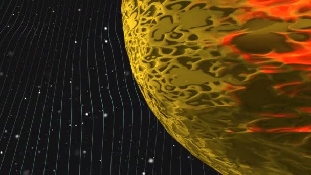Absztrakt Texturált Számítógép Videó Háttér Stilizált Univerzum Forgó Futurisztikus Bolygó — Stock videók