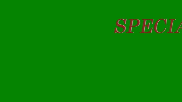 Animated Inscription Special Offer Product Service Discount Price Green Background — Stock Video