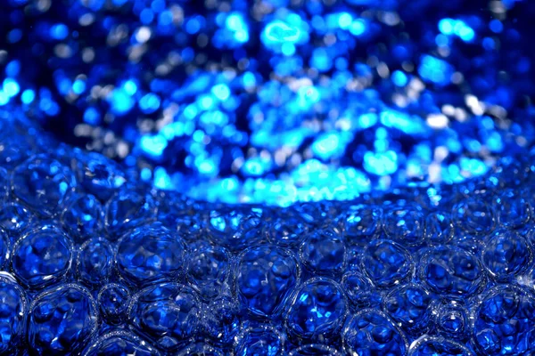 Texture Abstraite Art Bleu Fond Eau Avec Bulles Air Gros — Photo