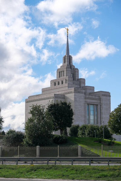 Shrine to God Mormon Church in Kiev, view from the side of the ring road, September 27, 2021