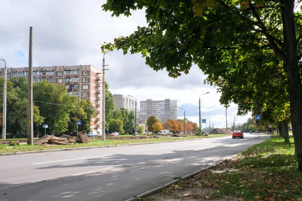 Substituição Trilhos Bonde Antigos Kiev Setembro 2021 Preparação Para Colocação — Fotografia de Stock