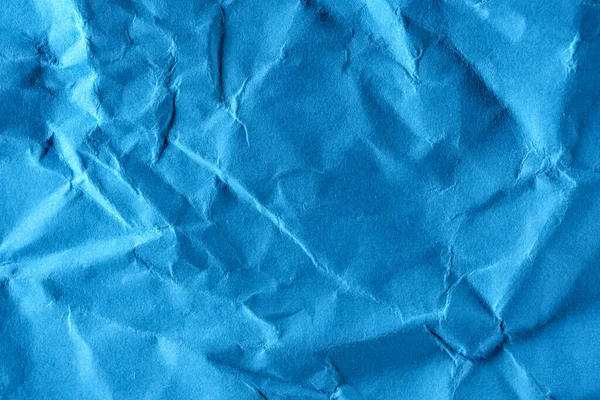 Papír Texturált Háttér Gyűrött Kék Papír Közelkép Makro Fotózás Nagy — Stock Fotó