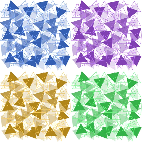 Set of backgrounds colored triangles — Stock Vector