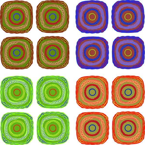 Set di sfondi colorati cerchi irregolari — Vettoriale Stock