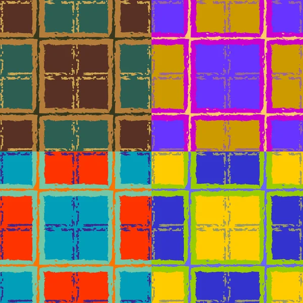 Abstracte naadloze tekeningen van de kwadraten — Stockvector