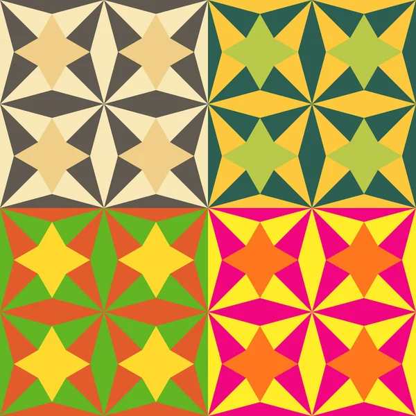 Conjunto de patrones de color sin costura — Vector de stock