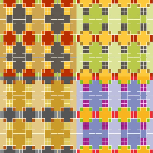 Motifs symétriques colorés sans couture — Image vectorielle